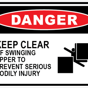 KEEP CLEAR OF SWINGING UPPER TO PREVENT SERIOUS BODILY INJURY